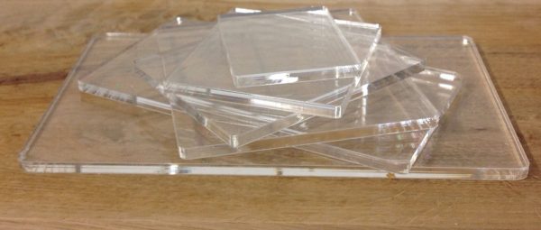 ACRYLIC STAMPING BLOCKS SET OF 6 DIFFRENT SIZES 10MM THICK-860